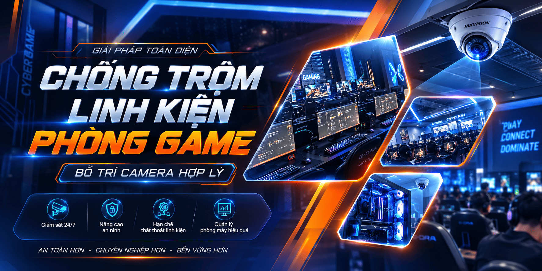 Giải Pháp Chống Trộm Cắp Linh Kiện Phòng Game Và Cách Bố Trí Camera